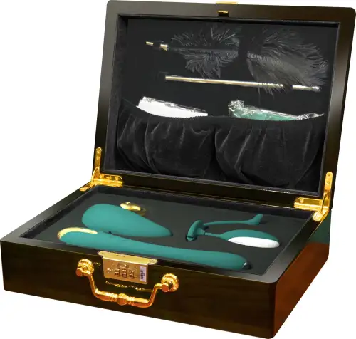 Набор Knight Jenay Pandora Box: вакуумный вибратор, вибратор с камерой, виброяйцо, щекоталка, лента photo 1