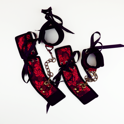 Винтажный БДСМ комплект наручники + поножи  photo 1