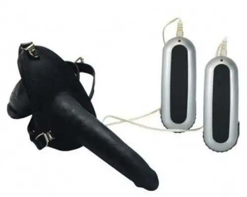 Страпон двойной BLACK VIBRO DUO PROSTHETIC photo 1