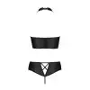 Комплект из эко-кожи Nancy Bikini black S/M - Passion, бра и трусики с имитацией шнуровки photo 6