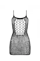 Ажурное мини-платье на тонких бретелях Passion BS096 One Size, red, плетение на груди photo 3