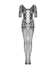 Сетчатый бодистокинг с цветочным рисунком Obsessive Bodystocking F238 S/M/L, black, с доступом photo 3