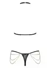 Комплект с цепочками Obsessive Pantheria 2-pcs set black L/XL, бюстгальтер, трусики photo 4