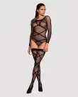 Бодистокинг Obsessive Bodystocking G320 S/M/L, чулки, боди, декор в виде линий photo 3
