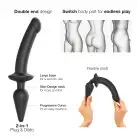 Анальная пробка с дилдо 2в1 Strap-On-Me SWITCH PLUG-IN DILDO Black S, диаметр 3,3/2,9 см photo 2
