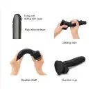 Реалистичный фаллоимитатор Strap-On-Me Sliding Skin Realistic Dildo Black - M, эффект подвижной photo 2
