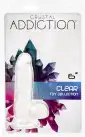 Прозрачный фаллоимитатор на присоске ADDICTION — Clear Dildo with Balls 6″, вибропуля в подарок photo 4